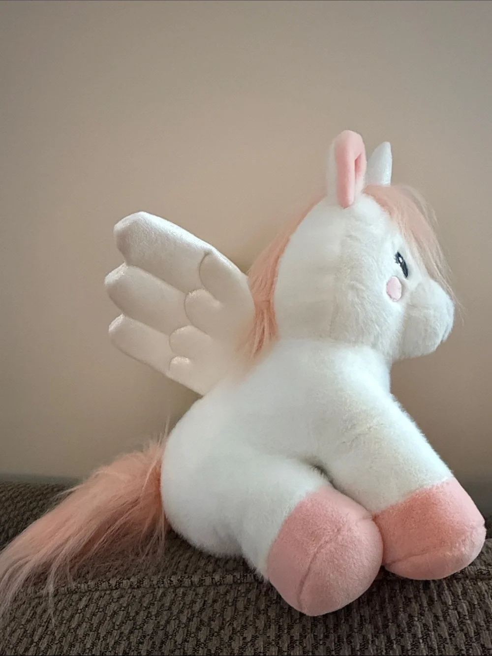 Plush White & Pink Unicorn/Pegasus Stuffed Animal
